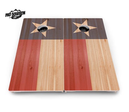 Faded USA/TX Flag Cornhole Boards - Pro Solution Lite Series
