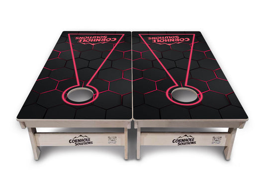 Glow Hole Black Backgound Cornhole Boards - Professional Tournament Series