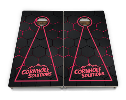 Glow Hole Black Backgound Cornhole Boards - Professional Tournament Series