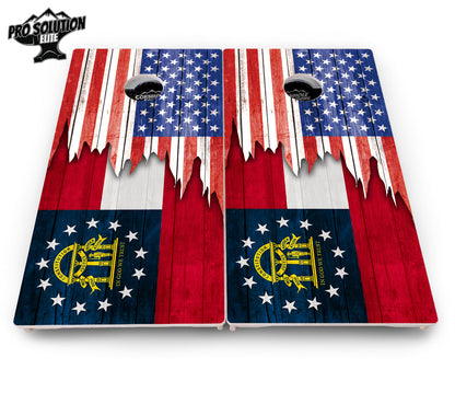 State Flag Designs Alabama to Georgia Cornhole Boards - Pro Solution Elite Series