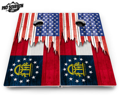 State Flag Designs Alabama to Georgia Cornhole Boards - Pro Solution Lite Series