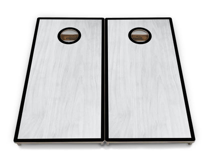 Red/Black Hole Ring Grey Wash Cornhole Boards - Professional Tournament Series