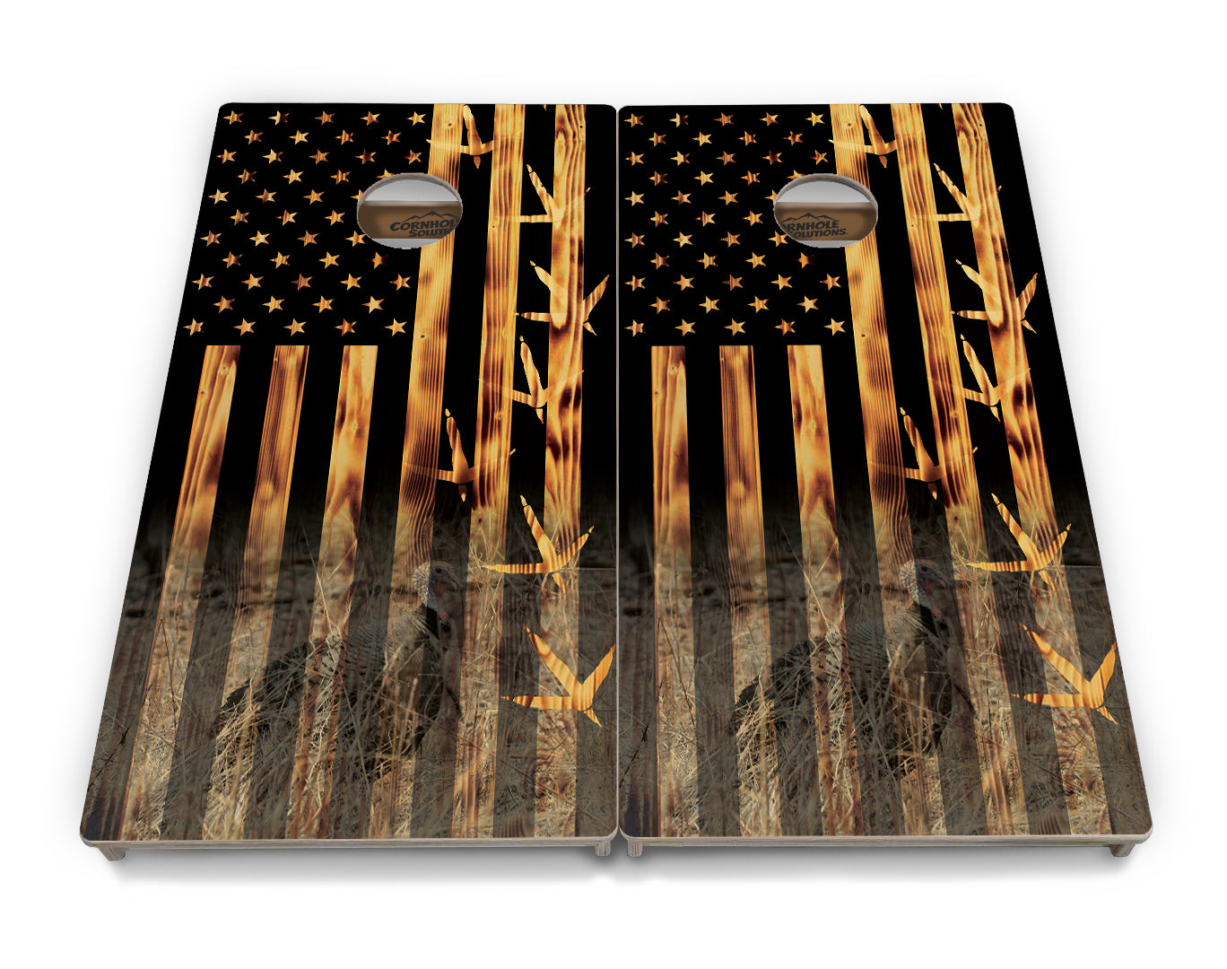 Hidden Turkey Flag Cornhole Boards - Professional Tournament Series
