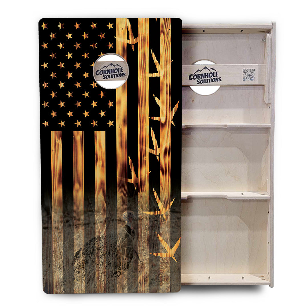 Hidden Turkey Flag Cornhole Boards - Professional Tournament Series