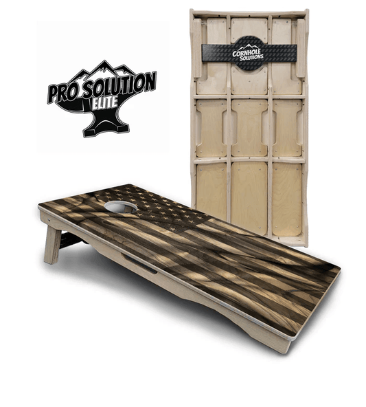 USA Wood Flag Cornhole Boards - Pro Solution Elite Series - Everest Cornhole