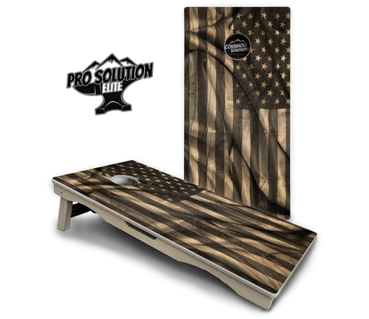 USA Wood Flag Cornhole Boards - Pro Solution Elite Series - Everest Cornhole