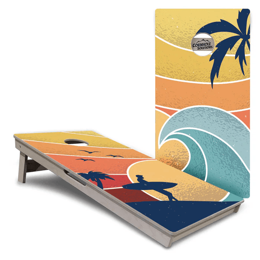 Retro Beach Cornhole Boards - Professional Tournament Series - Everest Cornhole