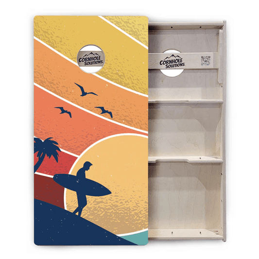 Retro Beach Cornhole Boards - Professional Tournament Series - Everest Cornhole