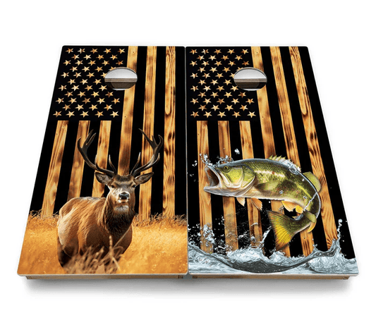 Colorful Deer & Fish Cornhole Boards - Backyard Series - Everest Cornhole