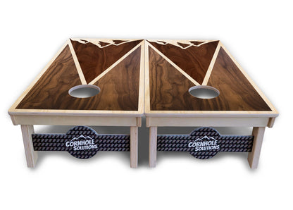 Stained Mountain Scene Cornhole Boards - Professional Tournament Series