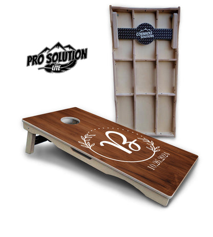Laurel Wreath Cornhole Boards - c Birch - Pro Solution Lite Series
