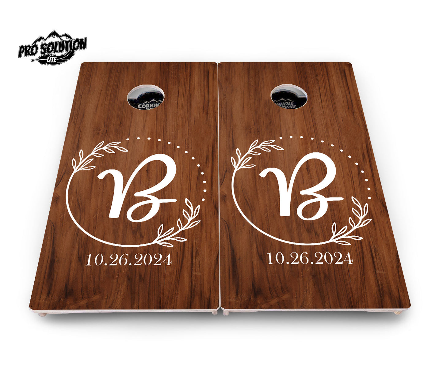 Laurel Wreath Cornhole Boards - c Birch - Pro Solution Lite Series