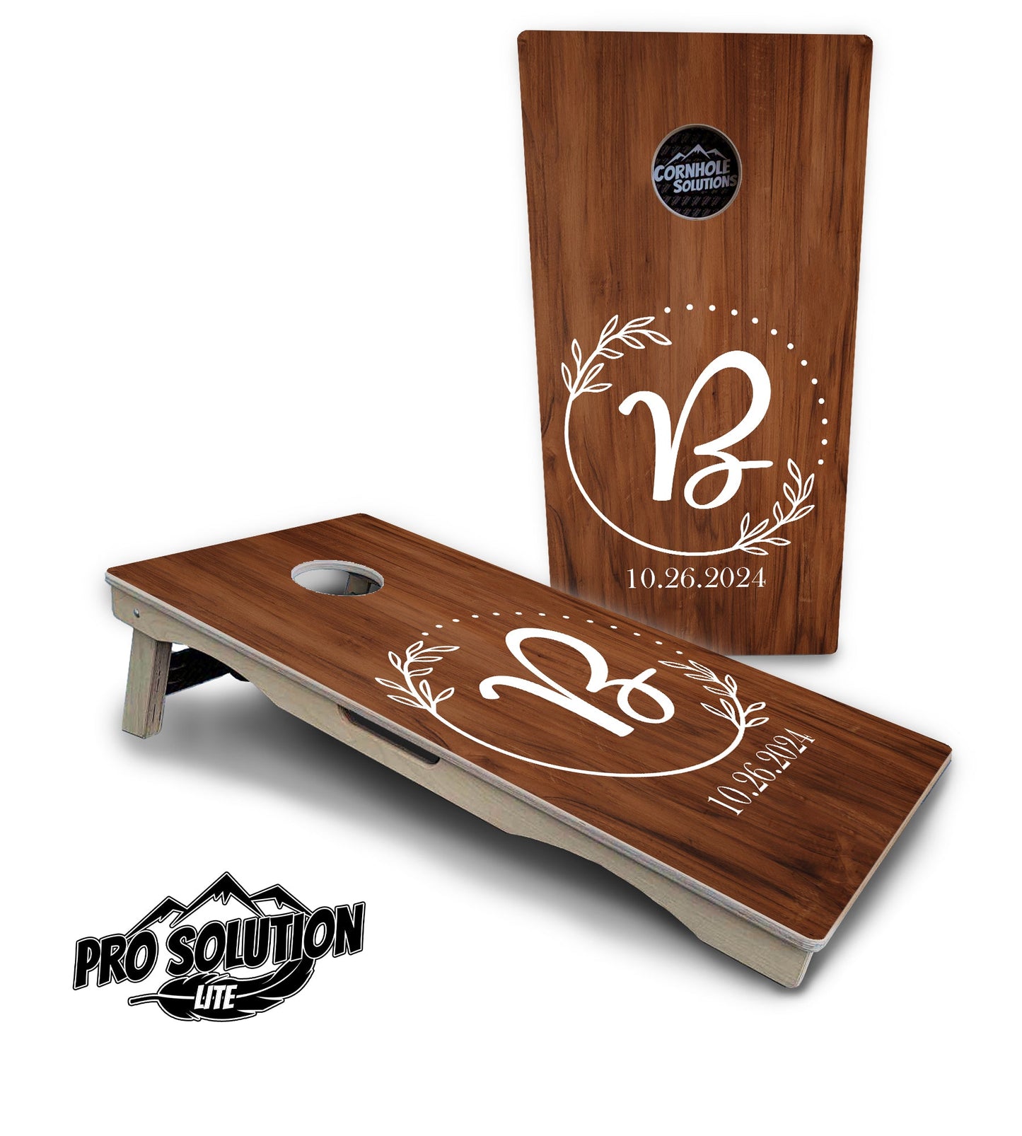 Laurel Wreath Cornhole Boards - c Birch - Pro Solution Lite Series