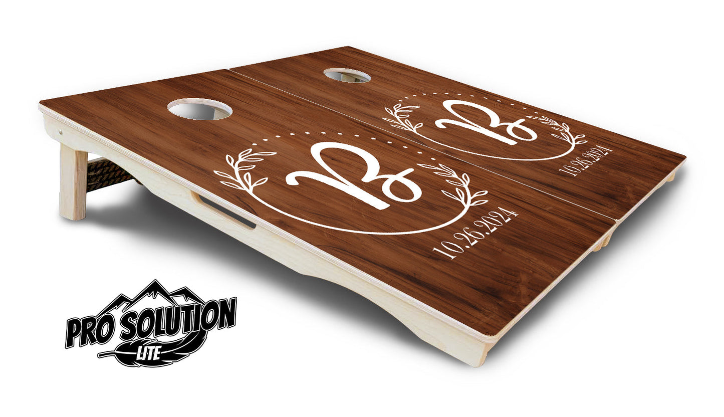 Laurel Wreath Cornhole Boards - c Birch - Pro Solution Lite Series