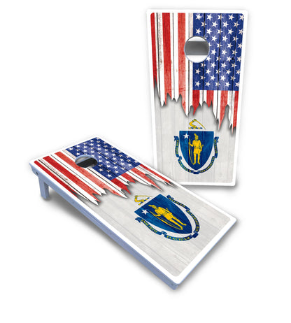 State Flag Designs Massachusetts to New Jersey Cornhole Boards - All Weather Series