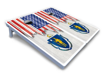 State Flag Designs Massachusetts to New Jersey Cornhole Boards - All Weather Series