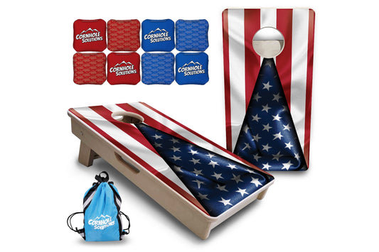 Mini Cornhole Boards - American Flag Triangle