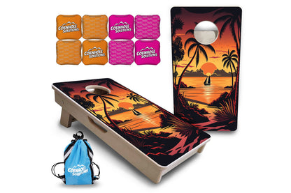 Mini Cornhole Boards - Beach Sunset