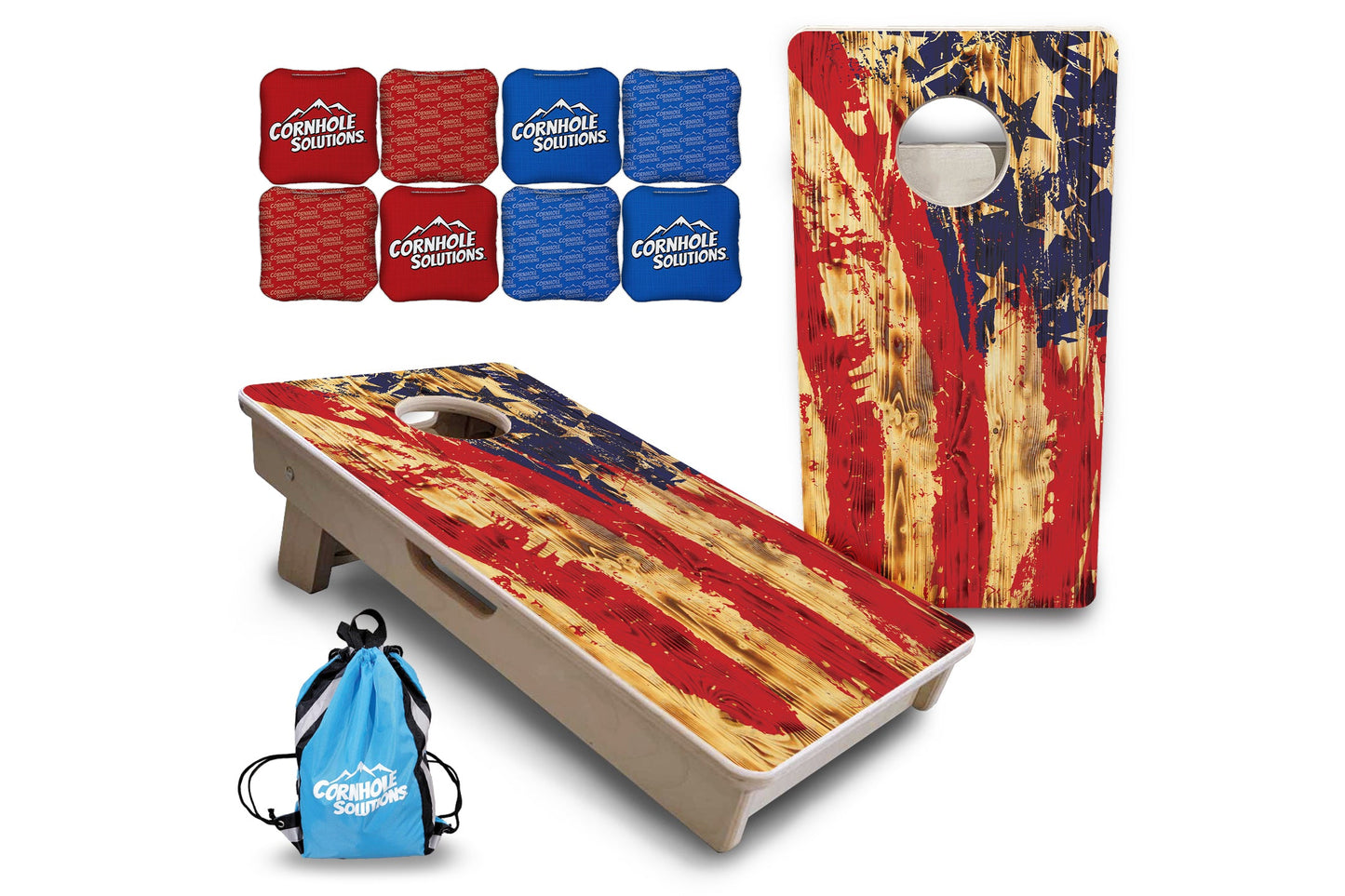 Mini Cornhole Boards - Faded Brush Burnt Flag