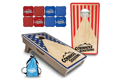 Mini Cornhole Boards - Stars & Stripes Keyhole CS Logo