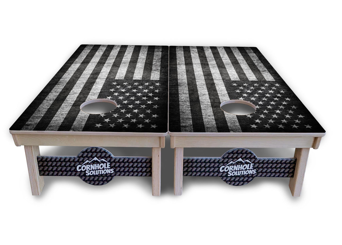 Monochrome Flag Cornhole Boards - Professional Tournament Series