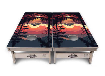 Mountain Sunset Cornhole Boards - Professional Tournament Series