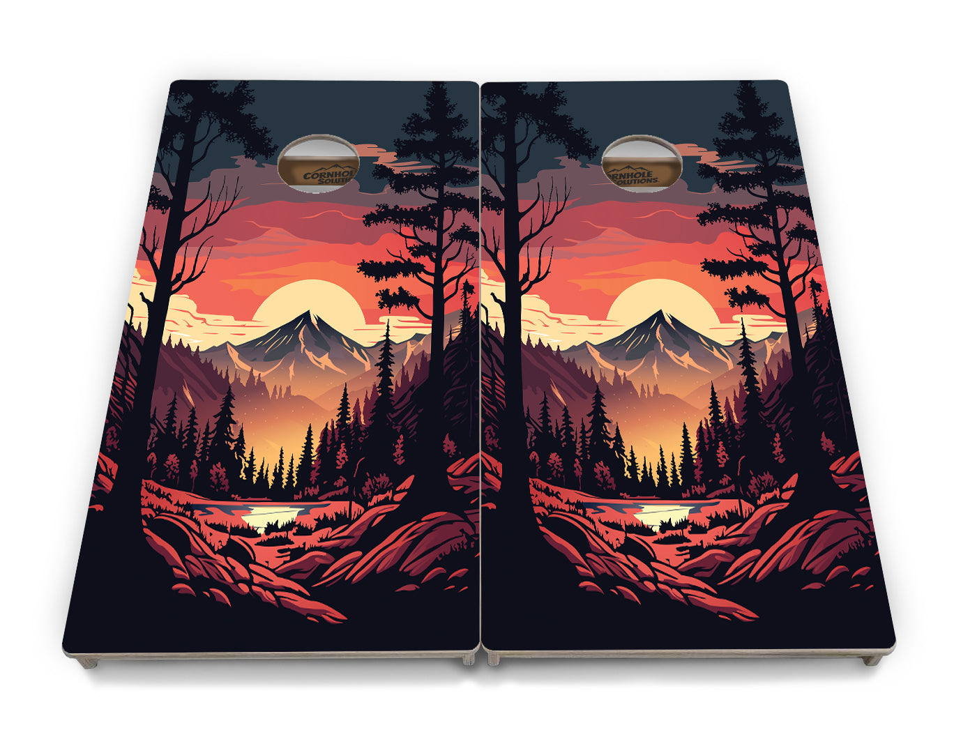 Mountain Sunset Cornhole Boards - Professional Tournament Series