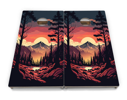 Mountain Sunset Cornhole Boards - Professional Tournament Series