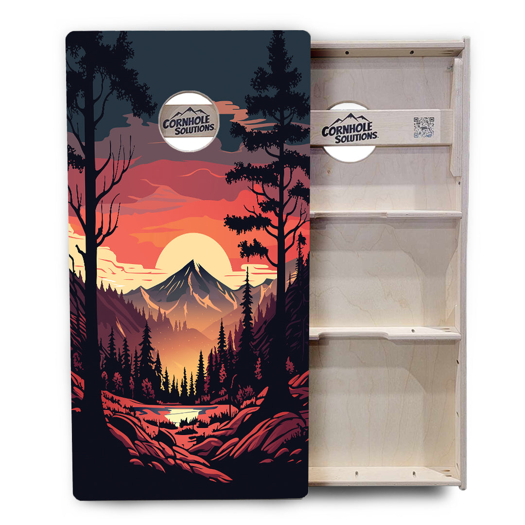 Mountain Sunset Cornhole Boards - Professional Tournament Series