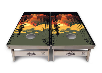 Mountain Sunset Cornhole Boards - Professional Tournament Series