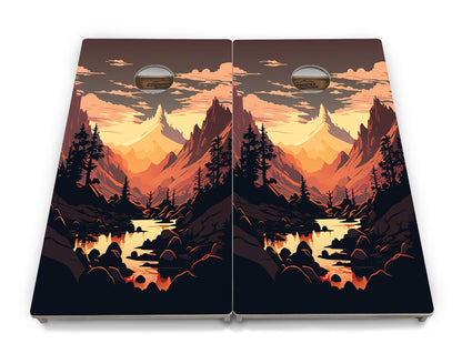 Mountain Sunset Cornhole Boards - Professional Tournament Series