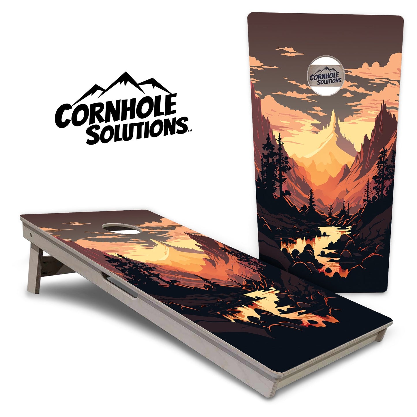 Mountain Sunset Cornhole Boards - Professional Tournament Series