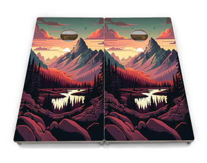 Mountain Sunset Cornhole Boards - Professional Tournament Series