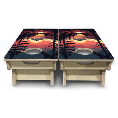 Mini Cornhole Boards - Mountain Sunset