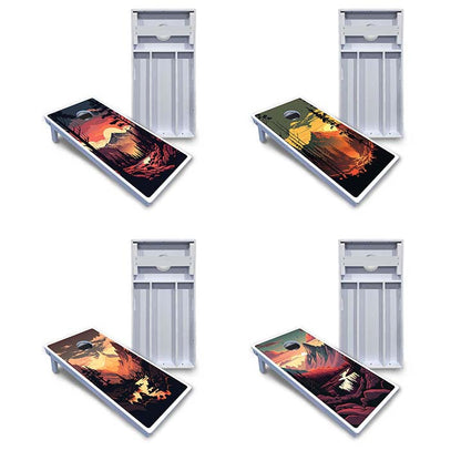 Mountain Sunset Cornhole Boards - All Weather Series