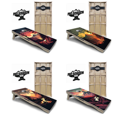 Mountain Sunset Cornhole Boards - Pro Solution Elite Series