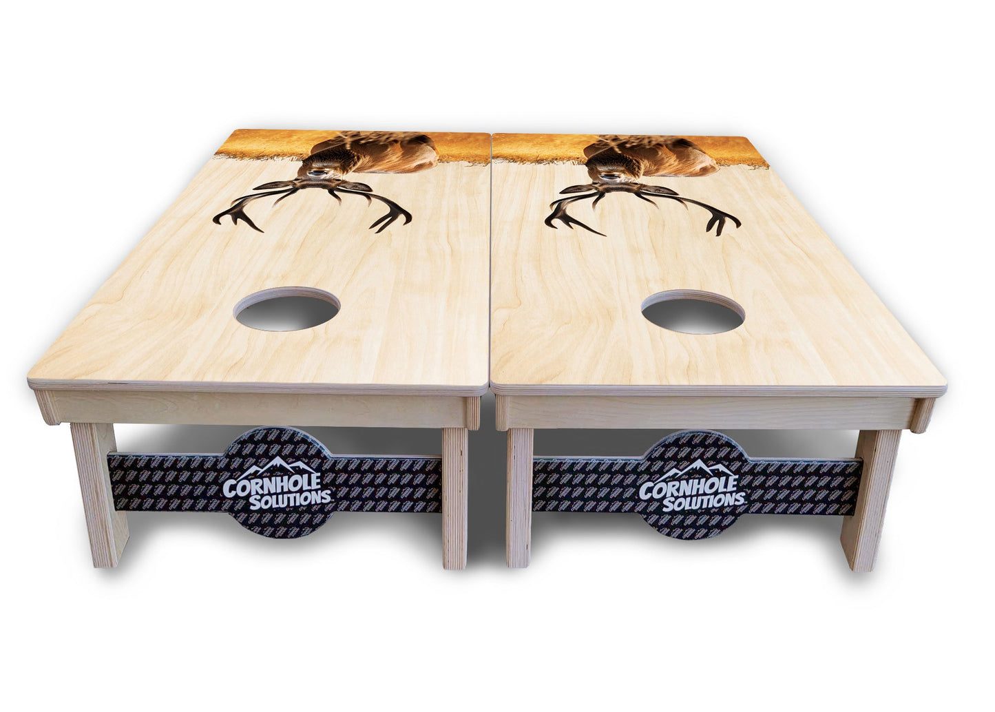 Natural Deer & Fish Cornhole Boards - Professional Tournament Series