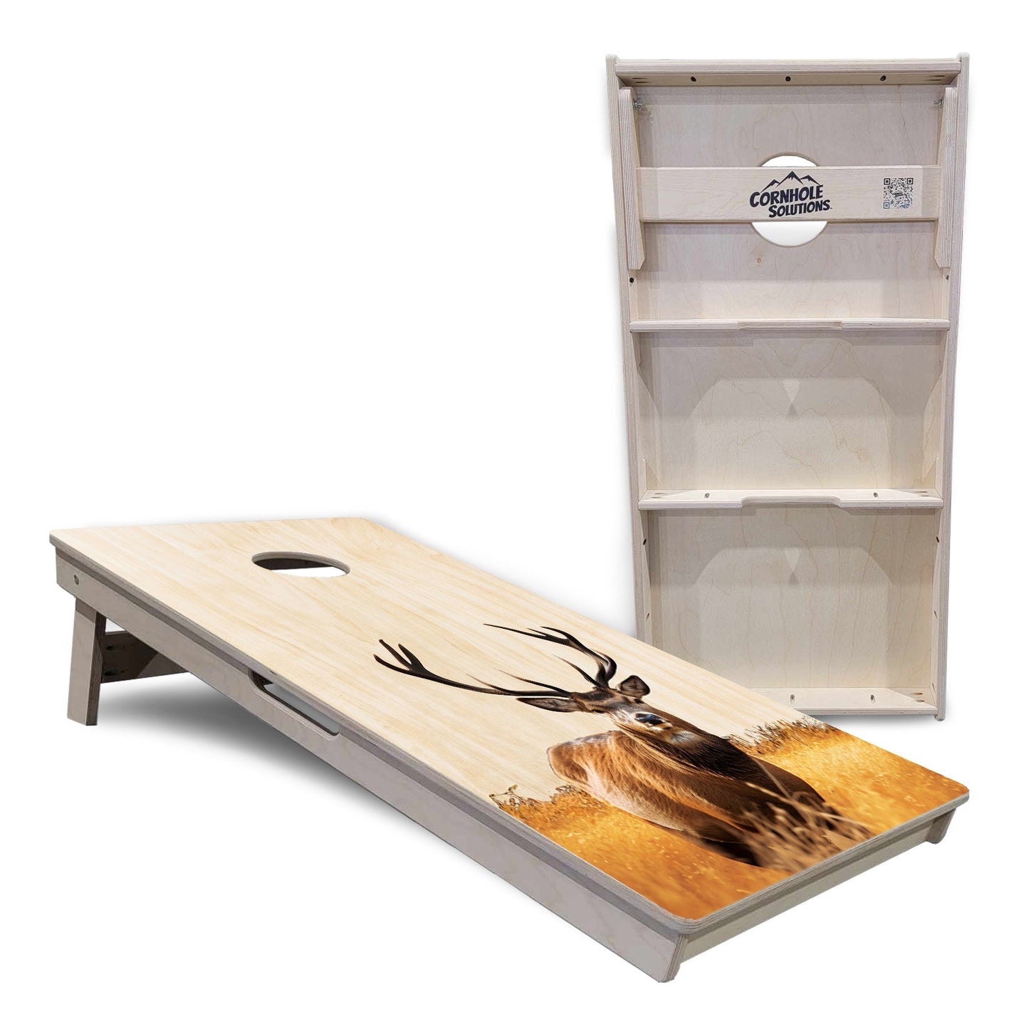 Natural Deer & Fish Cornhole Boards - Professional Tournament Series