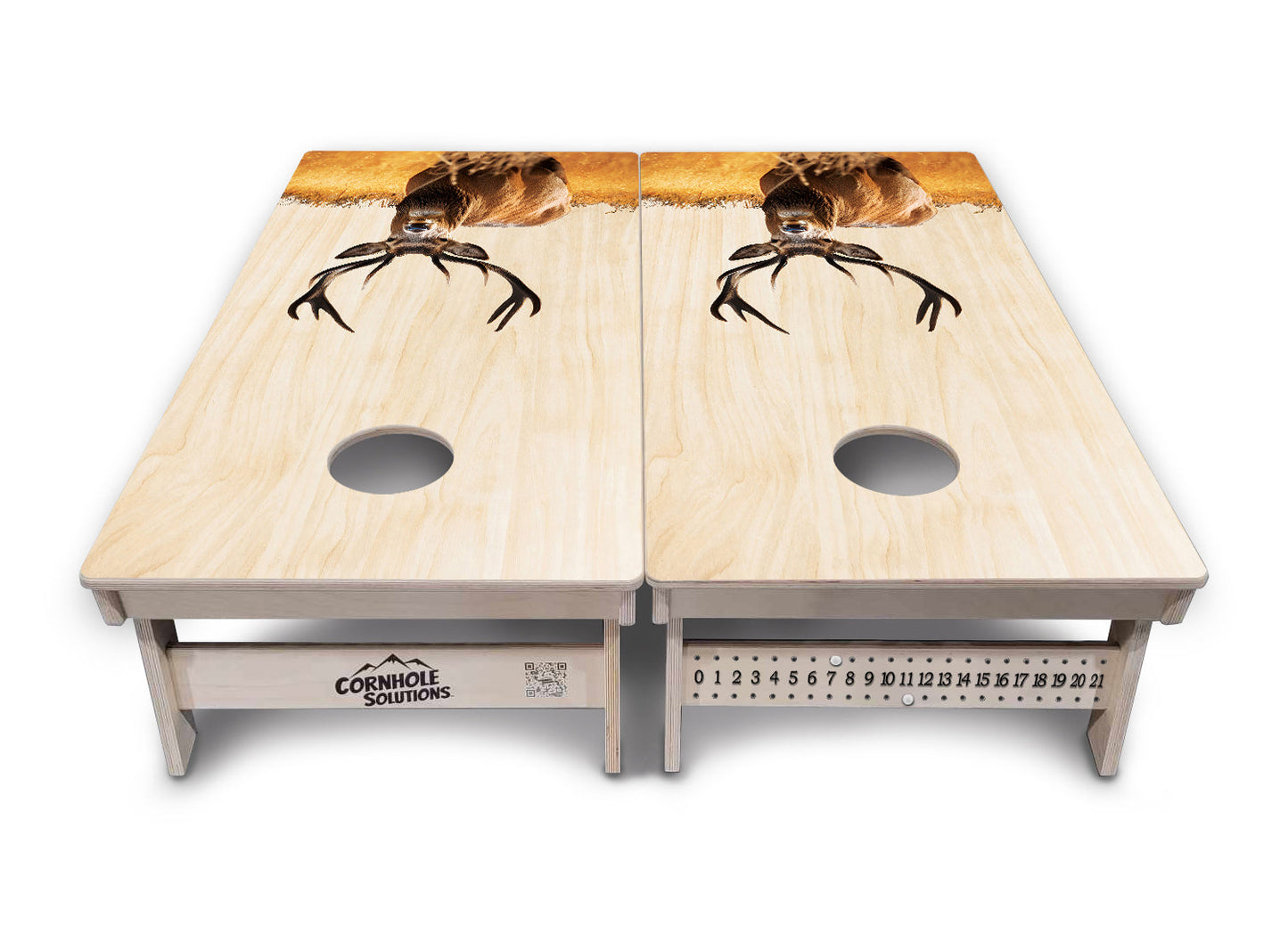Natural Deer & Fish Cornhole Boards - Professional Tournament Series