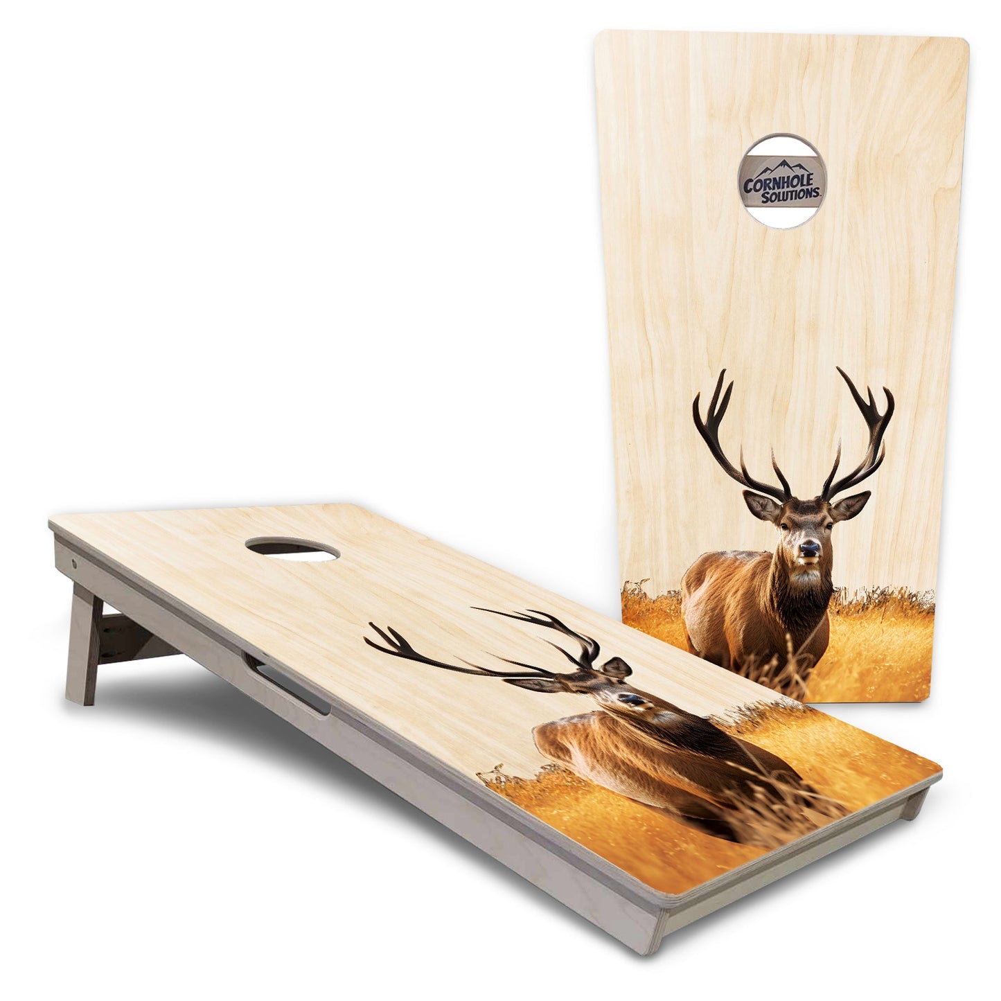 Natural Deer & Fish Cornhole Boards - Professional Tournament Series