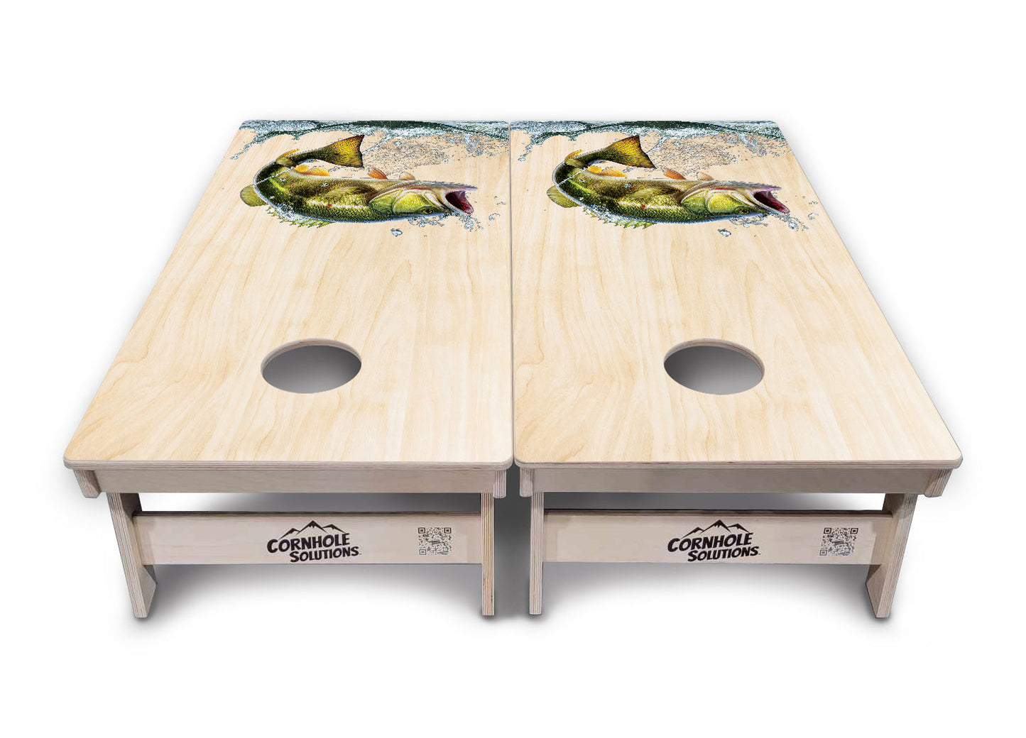 Natural Deer & Fish Cornhole Boards - Professional Tournament Series