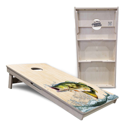 Natural Deer & Fish Cornhole Boards - Professional Tournament Series