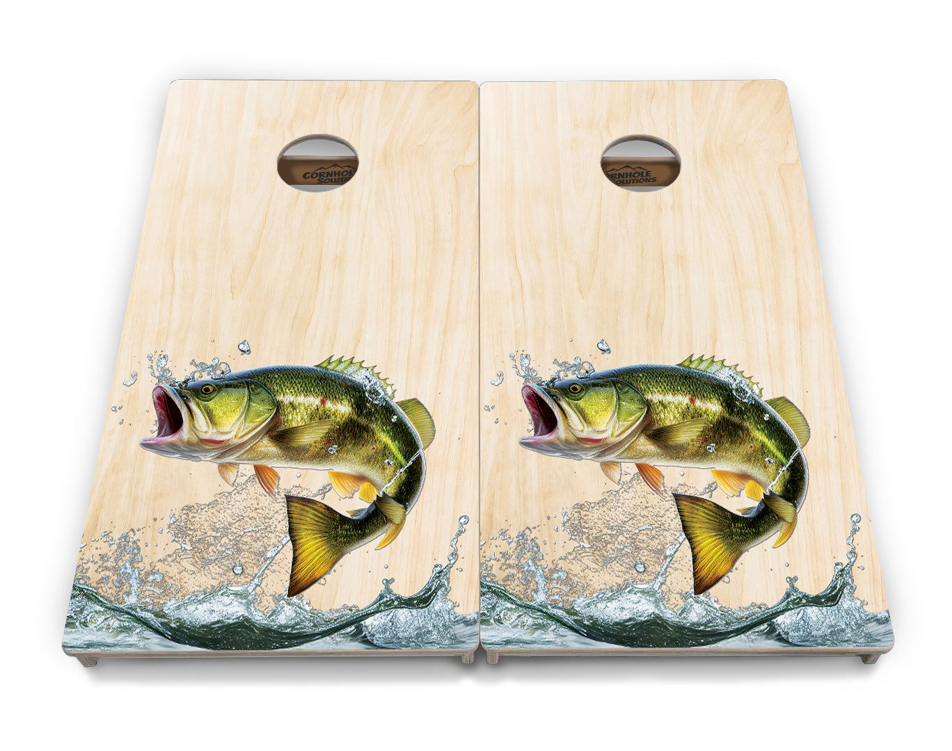 Natural Deer & Fish Cornhole Boards - Professional Tournament Series