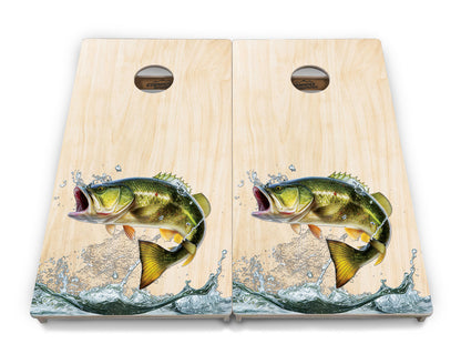 Natural Deer & Fish Cornhole Boards - Professional Tournament Series