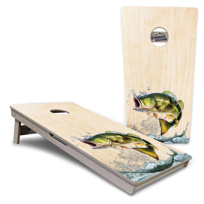 Natural Deer & Fish Cornhole Boards - Professional Tournament Series