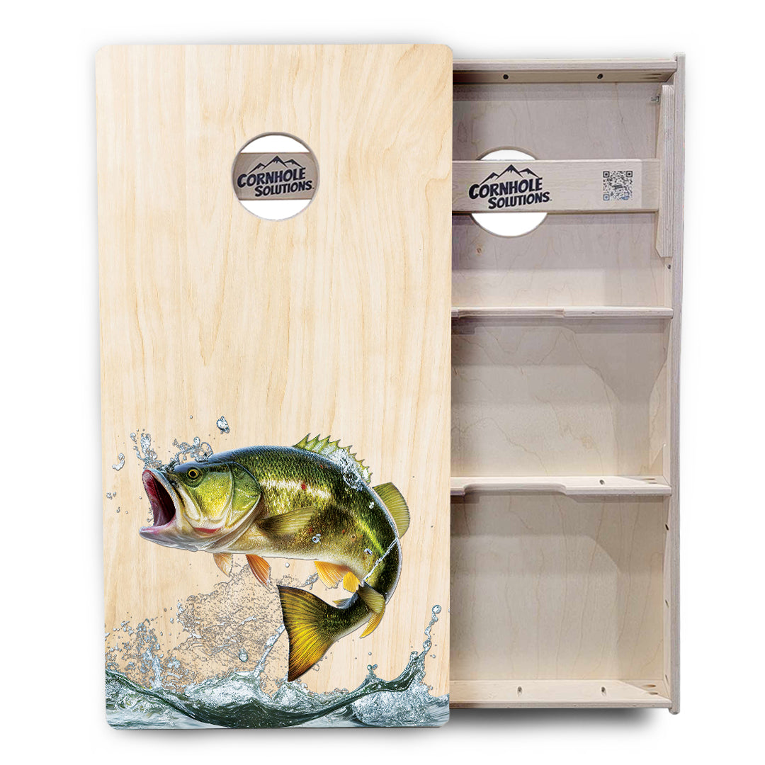 Natural Deer & Fish Cornhole Boards - Professional Tournament Series