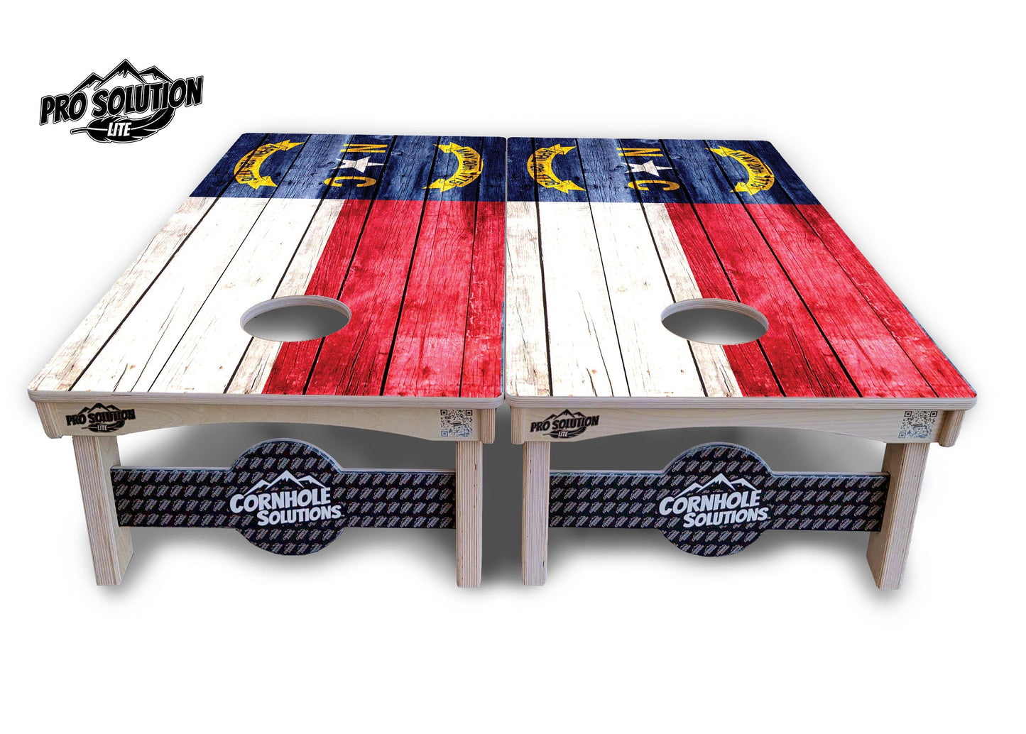 North Carolina State Flag Cornhole Boards - Pro Solution Lite Series