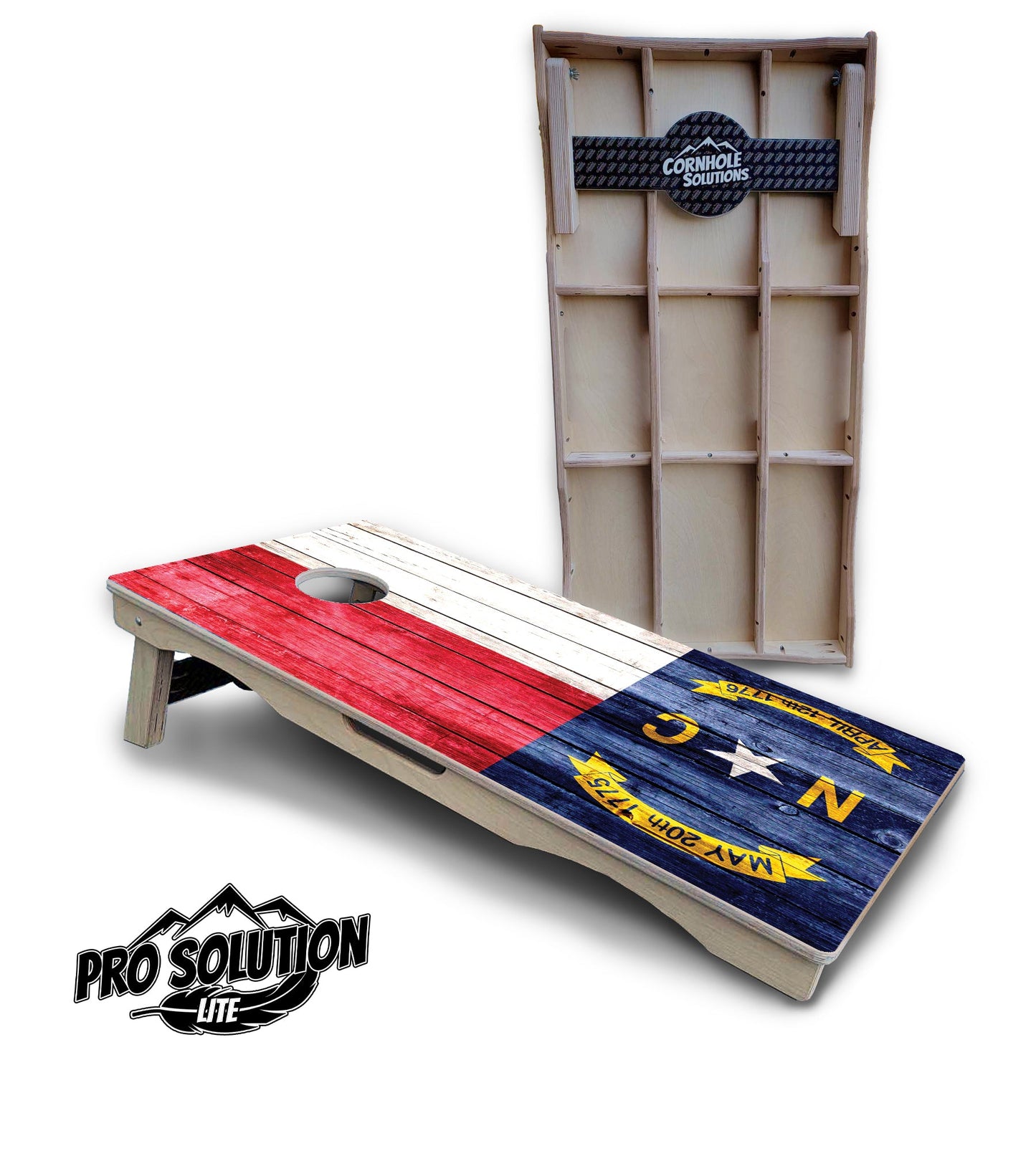 North Carolina State Flag Cornhole Boards - Pro Solution Lite Series