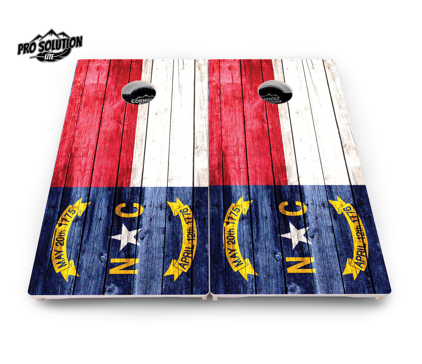 North Carolina State Flag Cornhole Boards - Pro Solution Lite Series