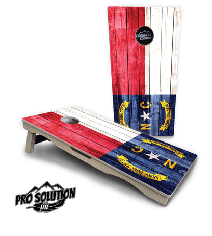 North Carolina State Flag Cornhole Boards - Pro Solution Lite Series